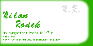 milan rodek business card
